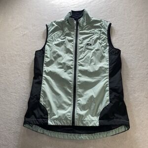 Sugoi Women's Zap Versa Jacket Vest Mint Green Black Zip Reflective Cycling Sz L